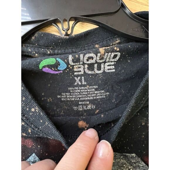 Liquid Blue AC/DC Graphic Tee Distressed Tie Dye Unisex XL - Picture 3 of 5